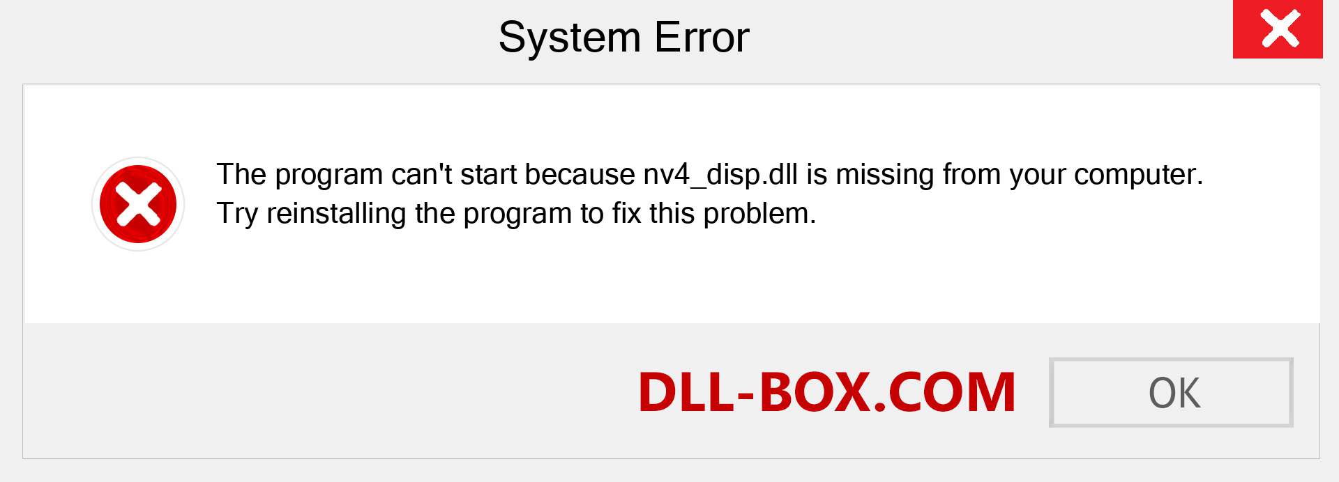  nv4_disp.dll file is missing?. Download for Windows 7, 8, 10 - Fix  nv4_disp dll Missing Error on Windows, photos, images