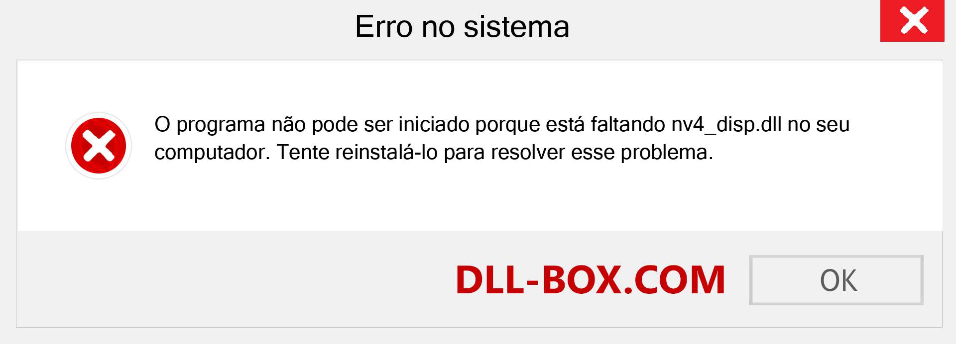 Arquivo nv4_disp.dll ausente ?. Download para Windows 7, 8, 10 - Correção de erro ausente nv4_disp dll no Windows, fotos, imagens